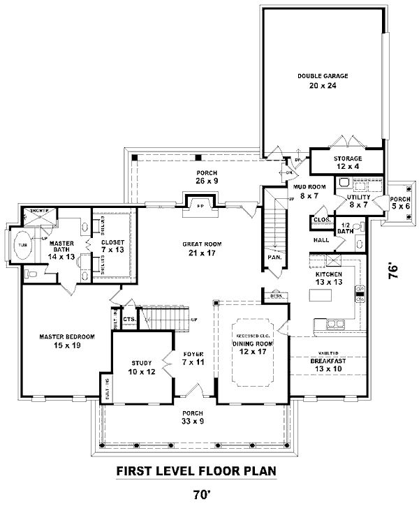 Traditional Floor Plan - Main Floor Plan #81-13837