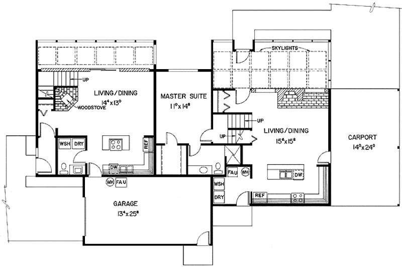 Dream House Plan - Floor Plan - Main Floor for Contemporary House Plan #60-779 - 2 bed, 2 bath