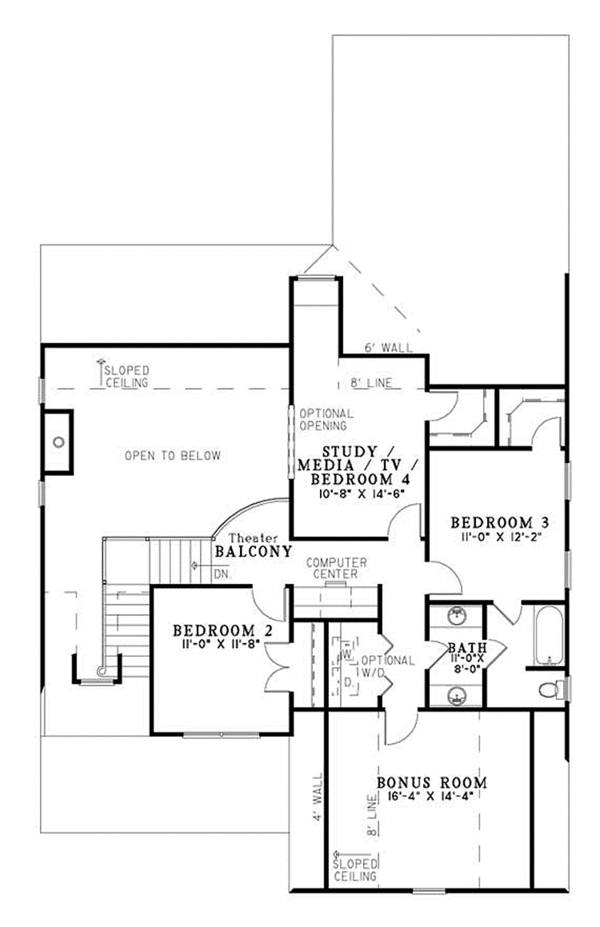 Home Plan - Country Floor Plan - Upper Floor Plan #17-2822