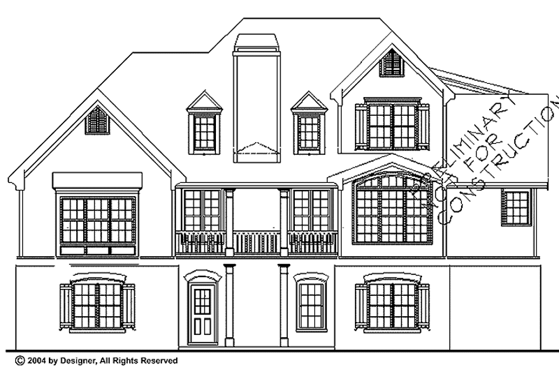 House Blueprint - Exterior - Rear Elevation for Traditional House Plan #927-874 - 4 bed, 3 bath