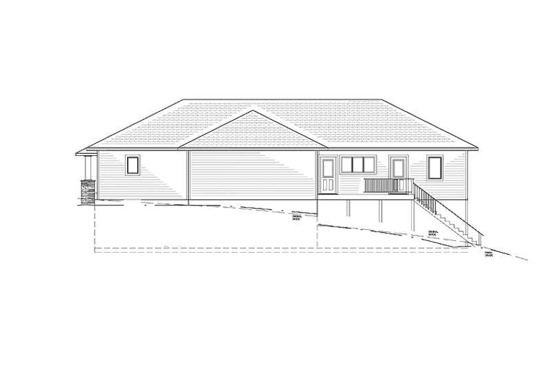 Home Plan - Exterior - Rear Elevation for Ranch House Plan #939-6 - 3 bed, 2.5 bath