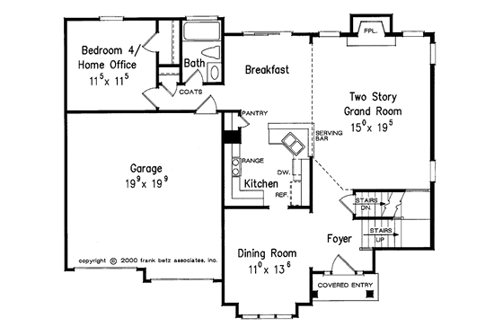 Floor Plan - Main Floor for Colonial House Plan #927-619 - 4 bed, 3 bath