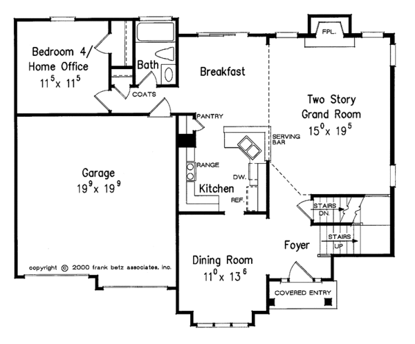 Colonial Floor Plan - Main Floor Plan #927-619