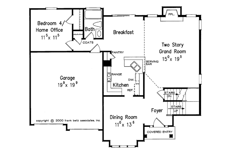 Dream House Plan - Floor Plan - Main Floor for Colonial House Plan #927-619 - 4 bed, 3 bath