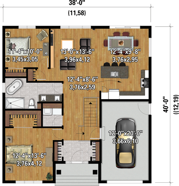House Blueprint - Farmhouse Floor Plan - Main Floor Plan #25-4952