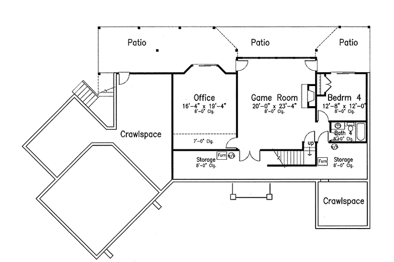 House Plan Design - Floor Plan - Lower Floor for Country House Plan #52-242 - 4 bed, 3.5 bath