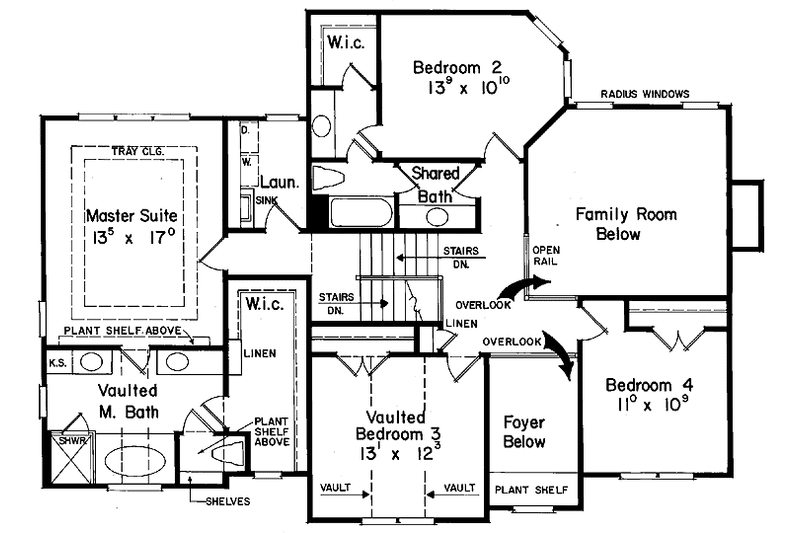 House Blueprint - Floor Plan - Upper Floor for Traditional House Plan #927-453 - 4 bed, 2.5 bath