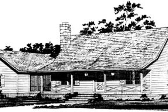 Exterior - Front Elevation for Country House Plan #10-226 - 3 bed, 2 bath