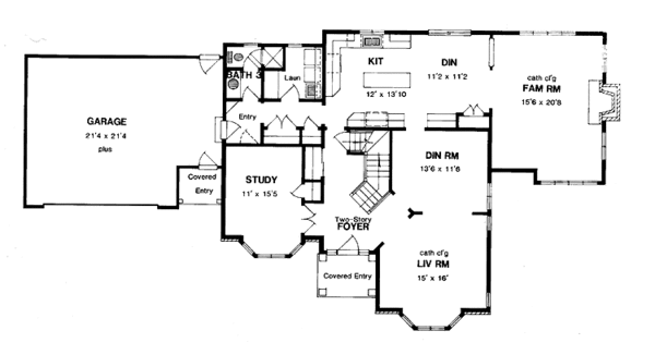 Home Plan - Traditional Floor Plan - Main Floor Plan #316-225
