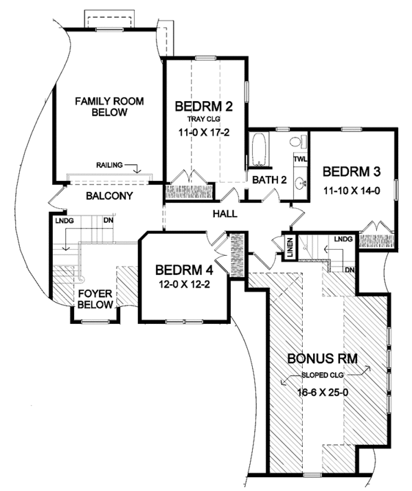 Dream House Plan - Craftsman Floor Plan - Upper Floor Plan #328-365