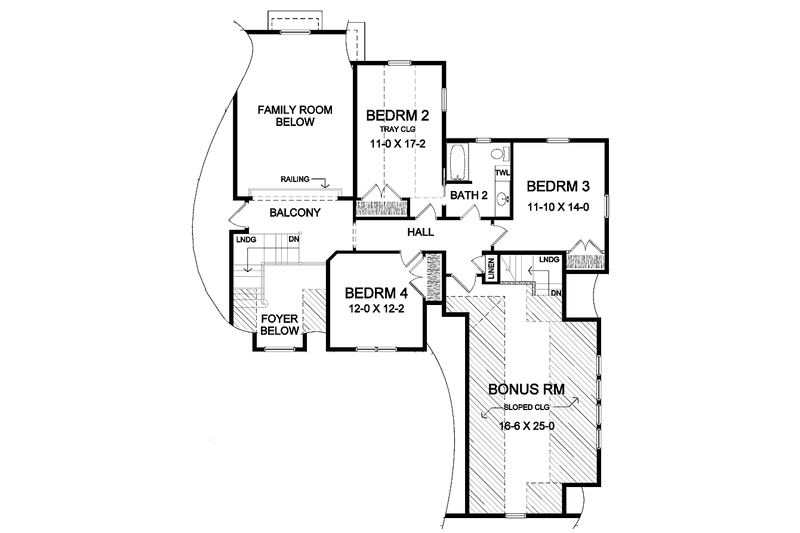 Architectural House Design - Floor Plan - Upper Floor for Craftsman House Plan #328-365 - 4 bed, 2.5 bath
