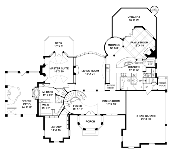 Dream House Plan - European Floor Plan - Main Floor Plan #119-421