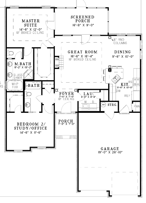 Architectural House Design - Traditional Floor Plan - Main Floor Plan #17-2735