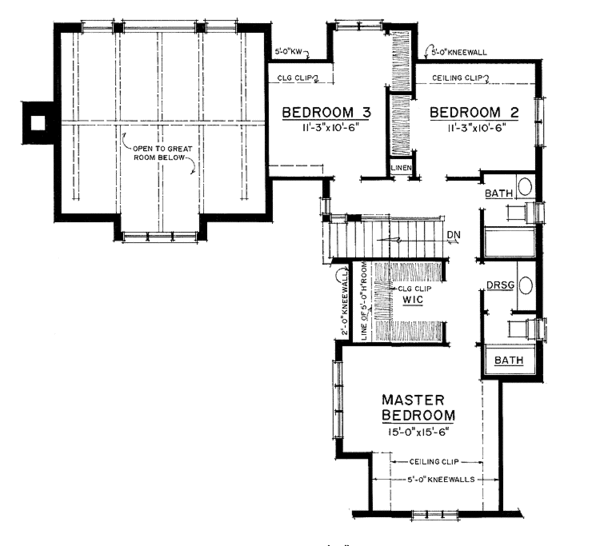 Dream House Plan - Country Floor Plan - Upper Floor Plan #1016-80