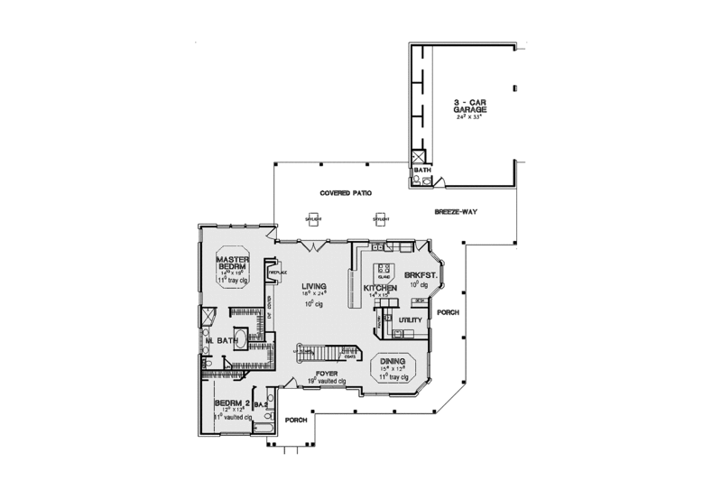 Dream House Plan - Floor Plan - Main Floor for Country House Plan #472-339 - 4 bed, 5 bath