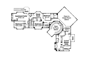 Floor Plan - Upper Floor for Craftsman House Plan #124-455 - 4 bed, 5.5 bath