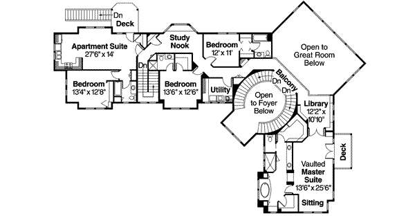 Home Plan - Craftsman Floor Plan - Upper Floor Plan #124-455