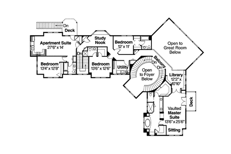 Home Plan - Floor Plan - Upper Floor for Craftsman House Plan #124-455 - 4 bed, 5.5 bath