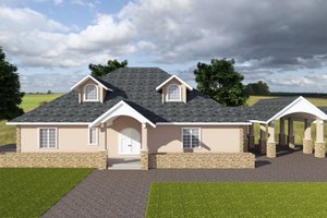 European Exterior - Front Elevation Plan #117-614