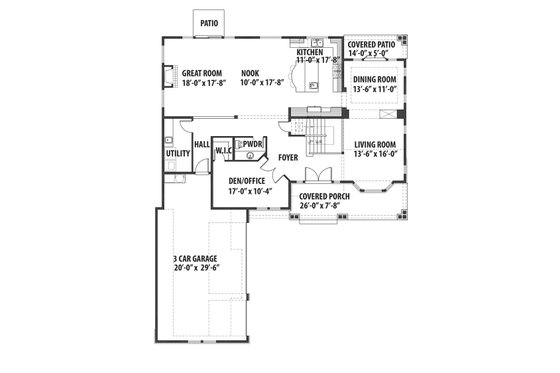 Floor Plan - Main Floor for Traditional House Plan #569-39 - 4 bed, 2.5 bath