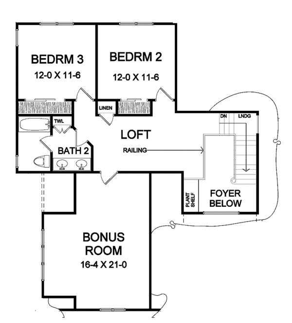 Home Plan - Traditional Floor Plan - Upper Floor Plan #328-394