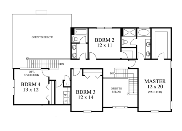 Home Plan - Colonial Floor Plan - Upper Floor Plan #1053-48