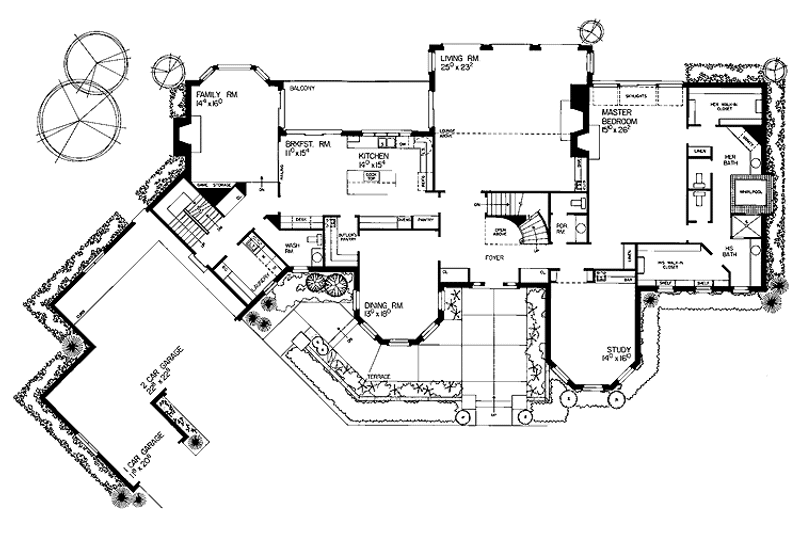 Home Plan - Floor Plan - Main Floor for European House Plan #72-834 - 4 bed, 3 bath