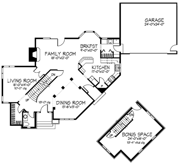 Architectural House Design - European Floor Plan - Main Floor Plan #320-910