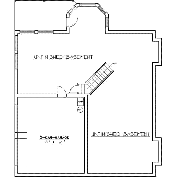 Home Plan - Floor Plan - Lower Floor for Traditional House Plan #117-152 - 3 bed, 3 bath