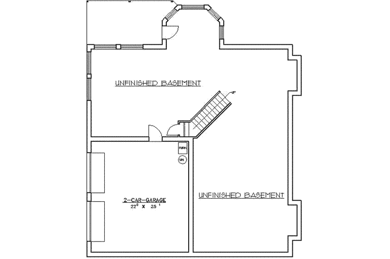 Home Plan - Floor Plan - Lower Floor for Traditional House Plan #117-152 - 3 bed, 3 bath