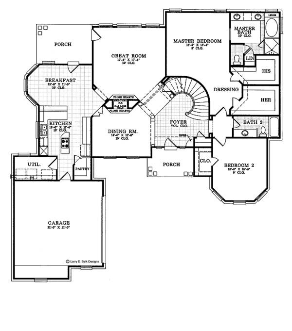 Dream House Plan - Traditional Floor Plan - Main Floor Plan #952-5