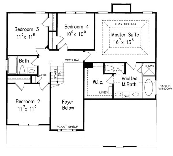 Country Floor Plan - Upper Floor Plan #927-651