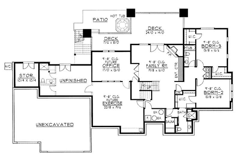 Dream House Plan - Floor Plan - Lower Floor for Craftsman House Plan #1037-14 - 3 bed, 3.5 bath