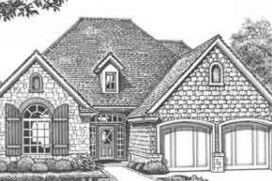 Exterior - Front Elevation for European House Plan #310-411 - 3 bed, 2.5 bath