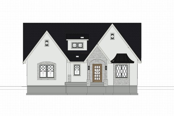 Exterior - Front Elevation for Farmhouse House Plan #1109-16 - 3 bed, 2 bath