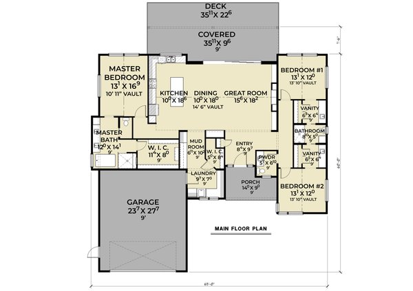 House Blueprint - Contemporary Floor Plan - Main Floor Plan #1070-256