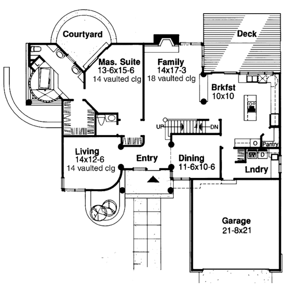 Architectural House Design - European Floor Plan - Main Floor Plan #320-738
