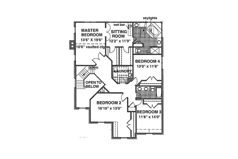 Architectural House Design - Floor Plan - Upper Floor for Country House Plan #953-118 - 4 bed, 2.5 bath