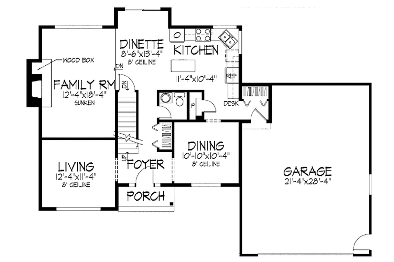 Home Plan - Floor Plan - Main Floor for Country House Plan #51-695 - 3 bed, 2.5 bath