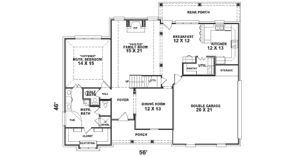 Traditional Floor Plan - Main Floor Plan #81-231