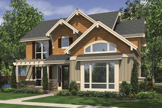 Exterior - Front Elevation 3 for Craftsman House Plan #48-873 - 4 bed, 2.5 bath