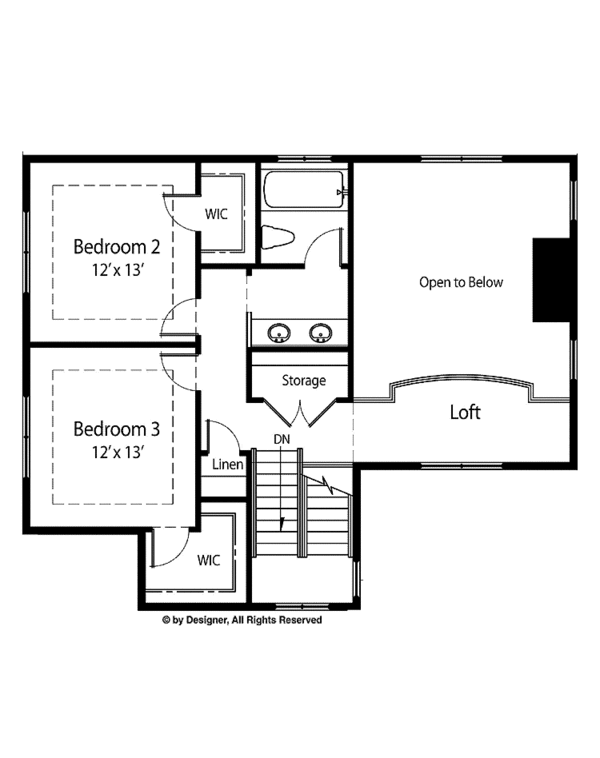 House Design - Mediterranean Floor Plan - Upper Floor Plan #938-45