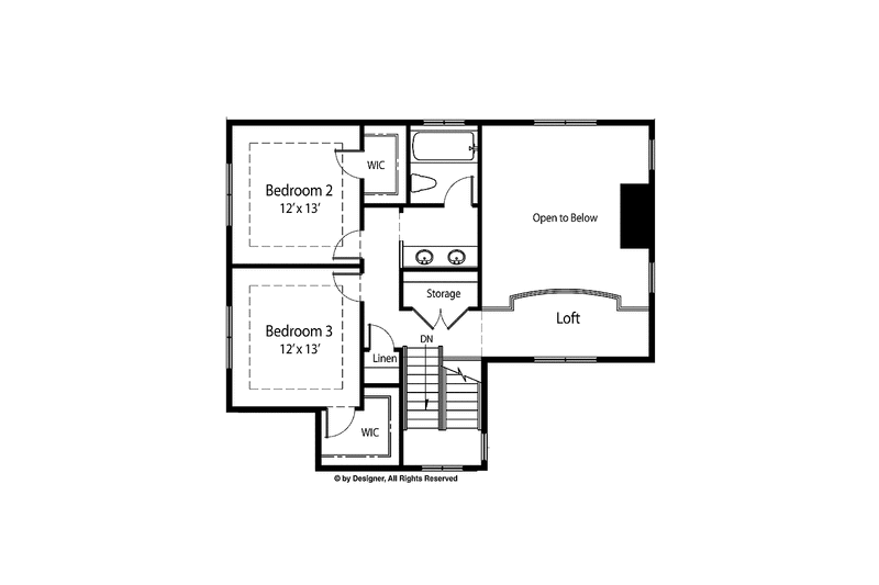 Home Plan - Floor Plan - Upper Floor for Mediterranean House Plan #938-45 - 3 bed, 2.5 bath