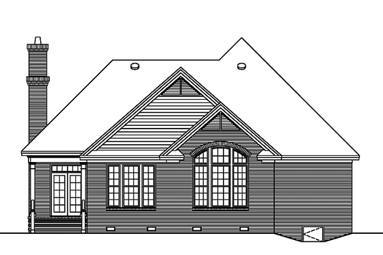 Exterior - Rear Elevation for Colonial House Plan #929-614 - 3 bed, 2 bath