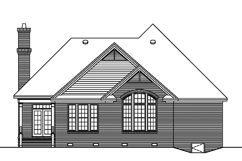 Home Plan - Exterior - Rear Elevation for Colonial House Plan #929-614 - 3 bed, 2 bath