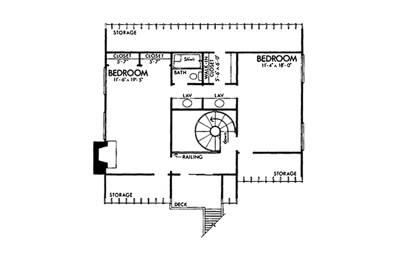 Architectural House Design - Floor Plan - Upper Floor for European House Plan #320-1212 - 3 bed, 2 bath