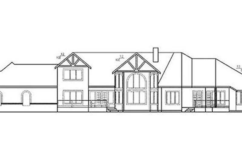 House Plan Design - Exterior - Rear Elevation for Tudor House Plan #60-241 - 4 bed, 3.5 bath
