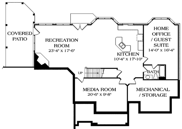 Home Plan - Craftsman Floor Plan - Lower Floor Plan #453-299