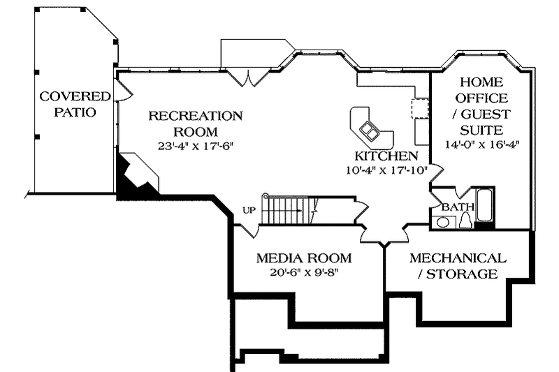 Home Plan - Floor Plan - Lower Floor for Craftsman House Plan #453-299 - 5 bed, 4.5 bath