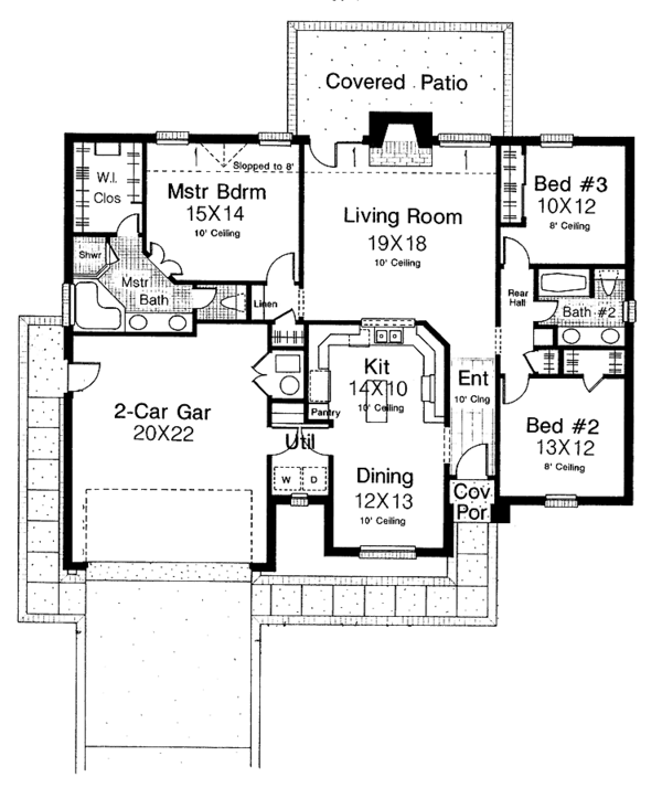 House Design - Ranch Floor Plan - Main Floor Plan #310-1181